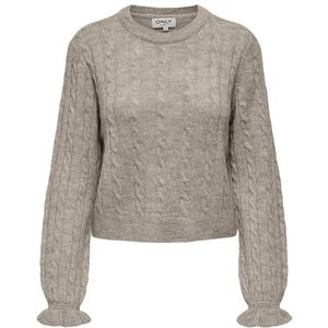 ONLY Dames Onltia Ls Cable O-Neck Bf KNT Pullover, Pumice Stone, XL