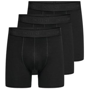 ONLY & SONS Heren Shorts ONSFITZ Shorts, Black Black Waist & Black Logo, M