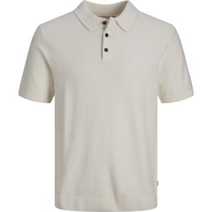 JACK & JONES - Sandri Knit Polo - Offwit - Heren Polo Katoen