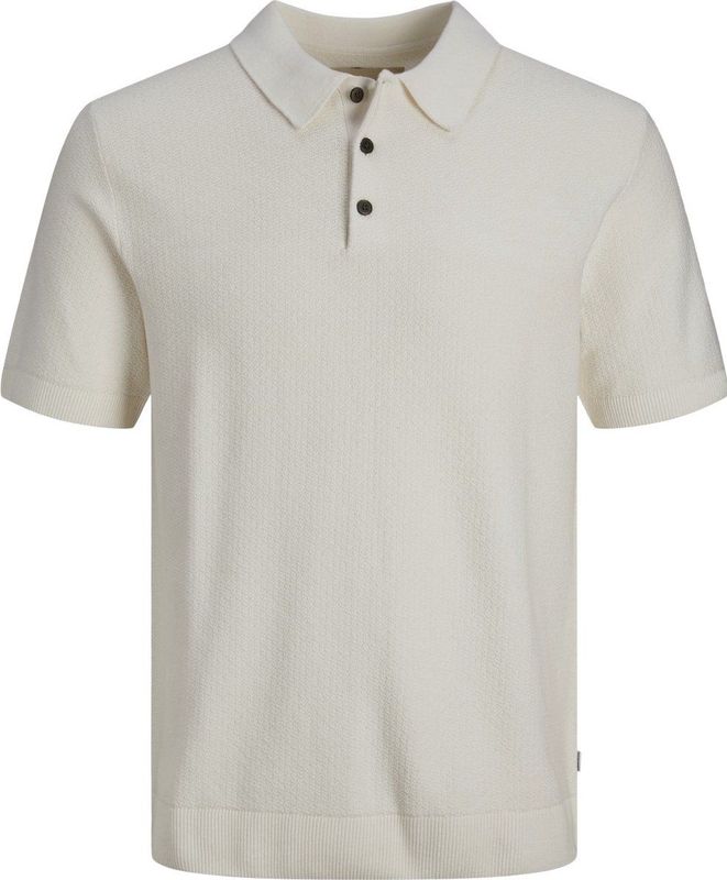 JACK & JONES - Sandri Knit Polo - Offwit - Heren Polo Katoen