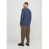 JACK & JONES Ziggi knit mock neck slim fit - heren pullover wolmengsel met turtleneck - donkerblauw