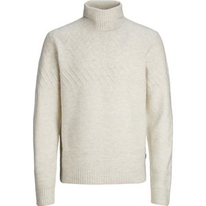 JACK & JONES Milo knit roll neck slim fit - heren pullover wolmengsel met col - beige