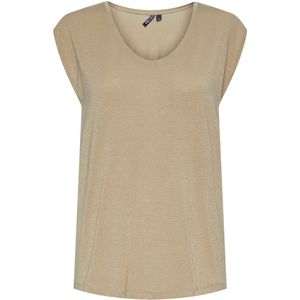 PIECES - PCBILLO TEE LUREX STRIPES JRS NOOS BC - T-shirt - Wit - Katoen