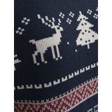 Jack & Jones - JJXMAS SNOWBALL - Gebreide Trui - Wit/Rood/Blauw - Katoenmix