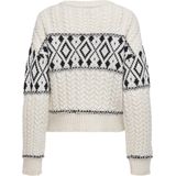 Only - Onlmarent LS Pullover - Ecru Dessin - 55% Gerecycled Polyester