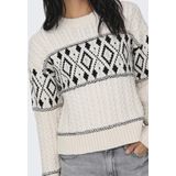 Only - Onlmarent LS Pullover - Ecru Dessin - 55% Gerecycled Polyester
