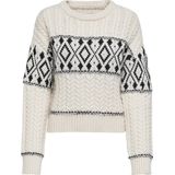 Only - Onlmarent LS Pullover - Ecru Dessin - 55% Gerecycled Polyester