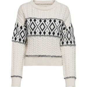 Only - Onlmarent LS Pullover - Ecru Dessin - 55% Gerecycled Polyester