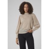 Vero Moda T-shirt Vmbecca Ls High Neck Lace Top Jrs N 10302894 Pumice Stone Dames