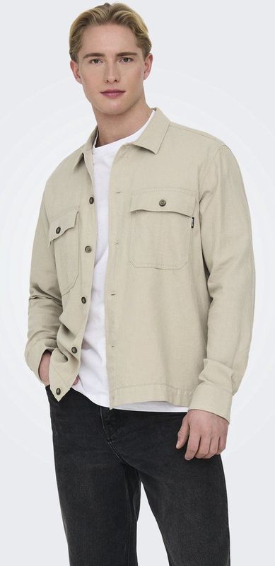 Solid Delon Zipper Overhemd Heren - Maat M