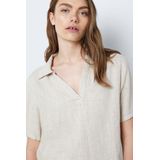 Blouse - Mélange - Viscose - Gevoerde Zoom/Rand - Halve Mouw