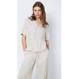 Blouse - Mélange - Viscose - Gevoerde Zoom/Rand - Halve Mouw