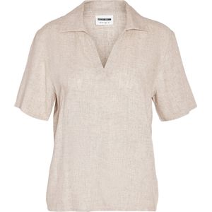 Blouse - Mélange - Viscose - Gevoerde Zoom/Rand - Halve Mouw