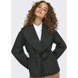 Only Jas Onlaugusta Life Short Coat Otw Noos 15314352 Dark Grey Melange Dames