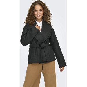 Only Jas Onlaugusta Life Short Coat Otw Noos 15314352 Dark Grey Melange Dames