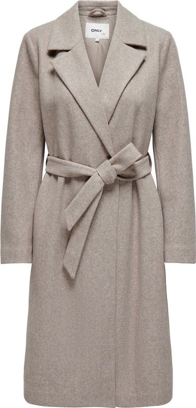 Only - Onlalvilda Life Wrap Coat - Jas - Simply Taupe/Melange - Dames