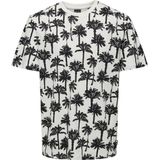 Only Sons T-shirt Onskylen Reg Linen Palm Aop Ss Tee 22028758 Cloud Dancer Mannen