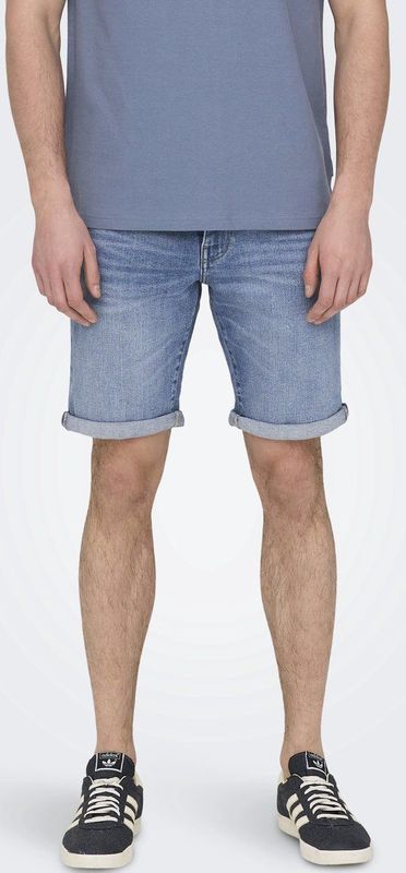 Onsply - Mid Waist Slim Fit - Denim Shorts - Mid Wash - Regular Fit