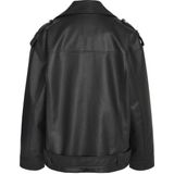 NOISY MAY - NMPAULINA - Imitatieleren Jas - Zwart - Met Ceintuur