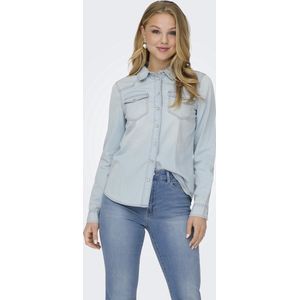 Denim Overhemd - Blauw - Katoen - Lange Mouwen - Regular Fit