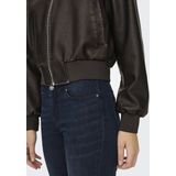 Only Jas Onljane Faux Leather Washed Bomber 15314240 Chocolate Brown Dames