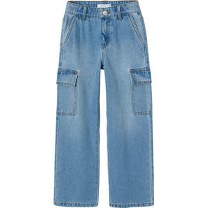Name It - Rose Wide Cargo Fit - Jeans - Blauw - Katoen Mix