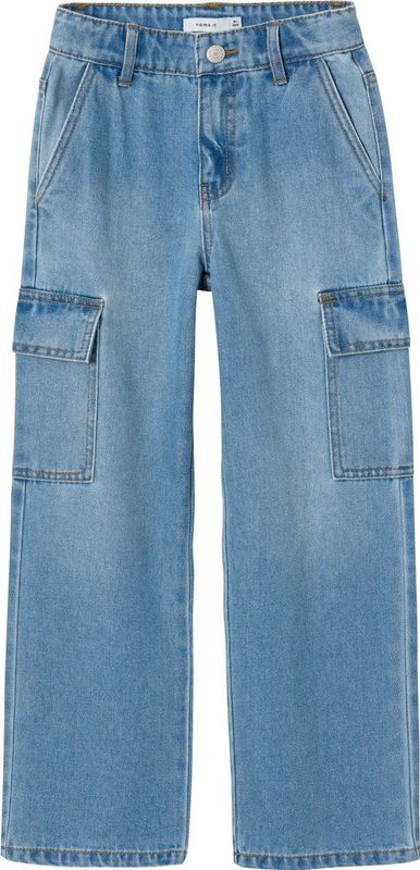 Name It - Rose Wide Cargo Fit - Jeans - Blauw - Katoen Mix