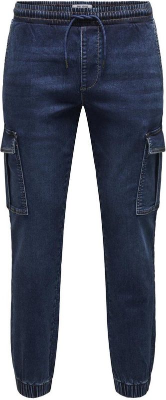 Jeans - Cropped - Stretchy Denim - Cargozakken - Regular Fit