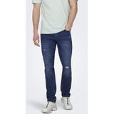Onsloom - Mid Rise Slim Fit Jeans - Blauw - Katoen