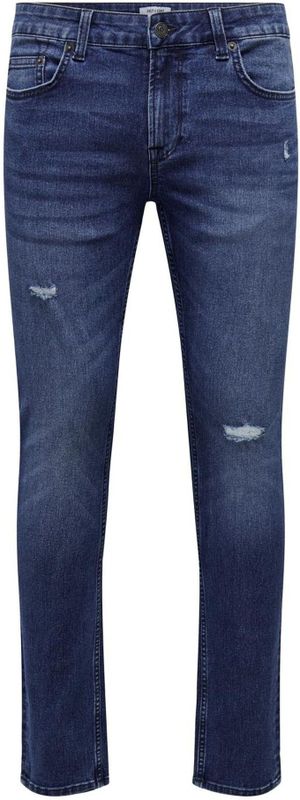 Onsloom - Mid Rise Slim Fit Jeans - Blauw - Katoen