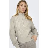 Only Trui Onldoritta Ls Cable Zip High Neck K 15306911 Pumice Stone Dames