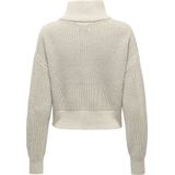 Only Trui Onldoritta Ls Cable Zip High Neck K 15306911 Pumice Stone Dames