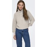 Only Trui Onldoritta Ls Cable Zip High Neck K 15306911 Pumice Stone Dames
