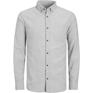 JACK & JONES Herenhemd, slimfit overhemd, lichtgrijs gem., XL