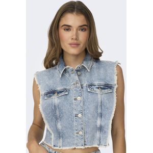ONLY - ONLCOBAIN - Gilet - Lichtblauw - Mouwloos - Katoen