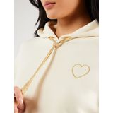 Pieces - PCCHILLI LS HEART HOODIE - Pullover - White Pepper - Met Capuchon