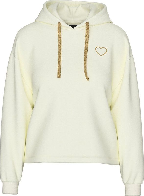 Pieces - PCCHILLI LS HEART HOODIE - Pullover - White Pepper - Met Capuchon