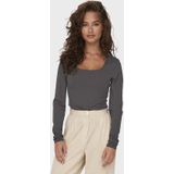 ONLY dames shirt longsleeve 2-ways grijs