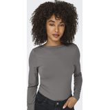 ONLY dames shirt longsleeve 2-ways grijs