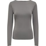 ONLY dames shirt longsleeve 2-ways grijs
