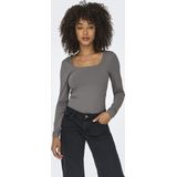 ONLY dames shirt longsleeve 2-ways grijs