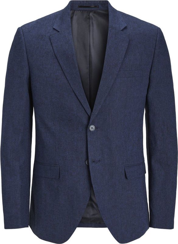JACK & JONES JPRRIVIERA Blazer - Donkermarineblauw - Linnen - Slim Fit