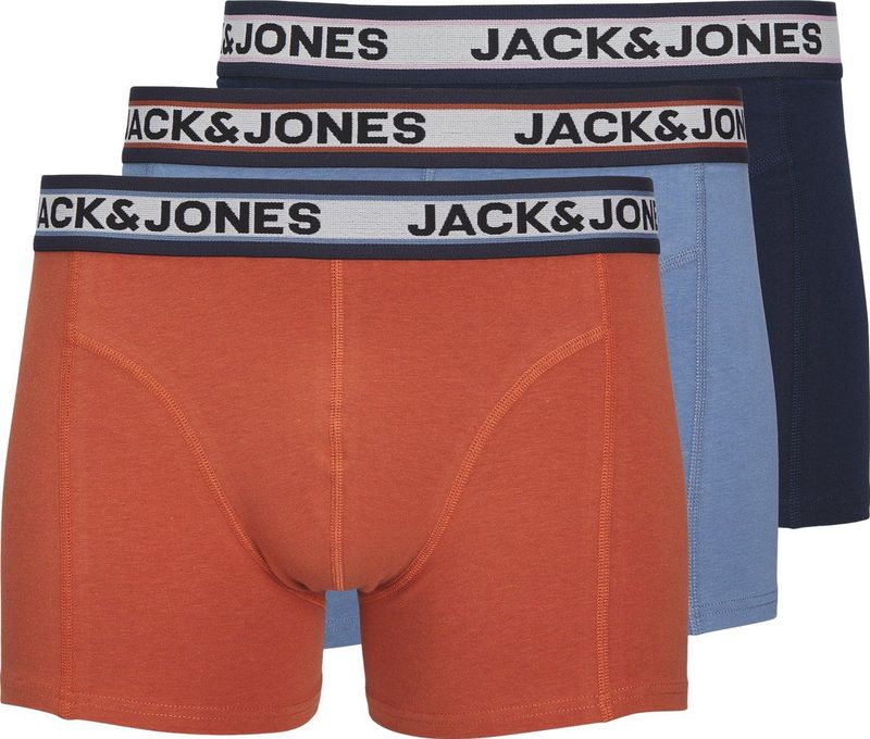 Jack and Jones - JACMARCO - Boxershorts - Oranje/Blauw/Donkblauw - Katoen/Elastaan - Multipack van 3