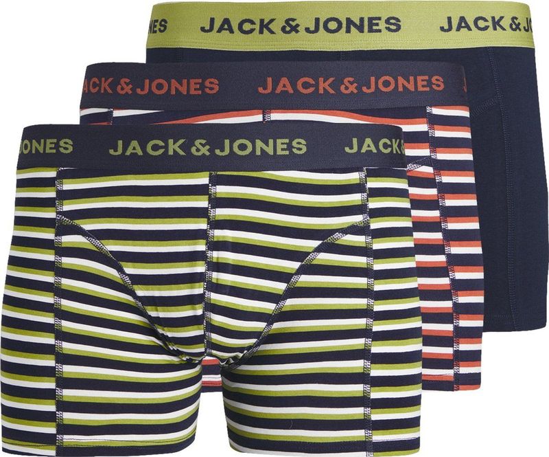 Jack and Jones - Trunks - Multipack van 3 - Groen/Rood/Navy Blauw - Katoen/Elastaan