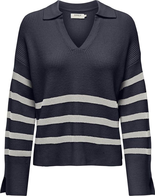 Only - Onlmonna Ls Split Neck Collar Cc Knt - Meisjes - Gebreide Truien