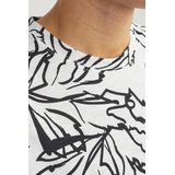 Jack Jones T-shirt Jorlafayette Aop Tee Ss Crew Neck 250434 Cloud Dancer Mannen