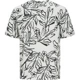Jack Jones T-shirt Jorlafayette Aop Tee Ss Crew Neck 250434 Cloud Dancer Mannen