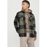 Overhemd - Twill - Groen - Katoen/Polyester/Viscose