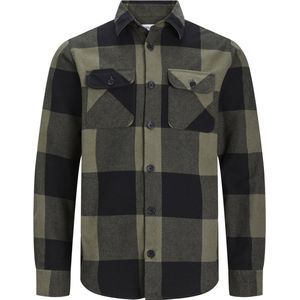 Overhemd - Twill - Groen - Katoen/Polyester/Viscose