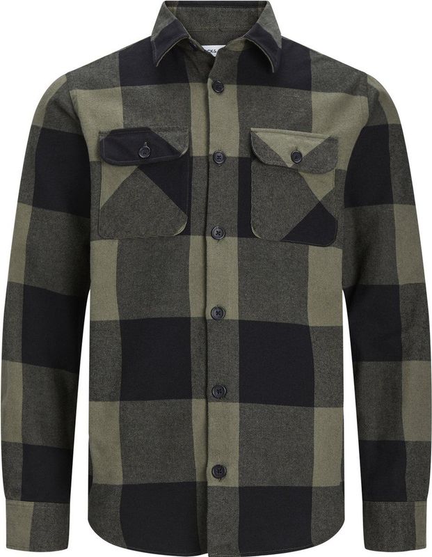 Overhemd - Twill - Groen - Katoen/Polyester/Viscose